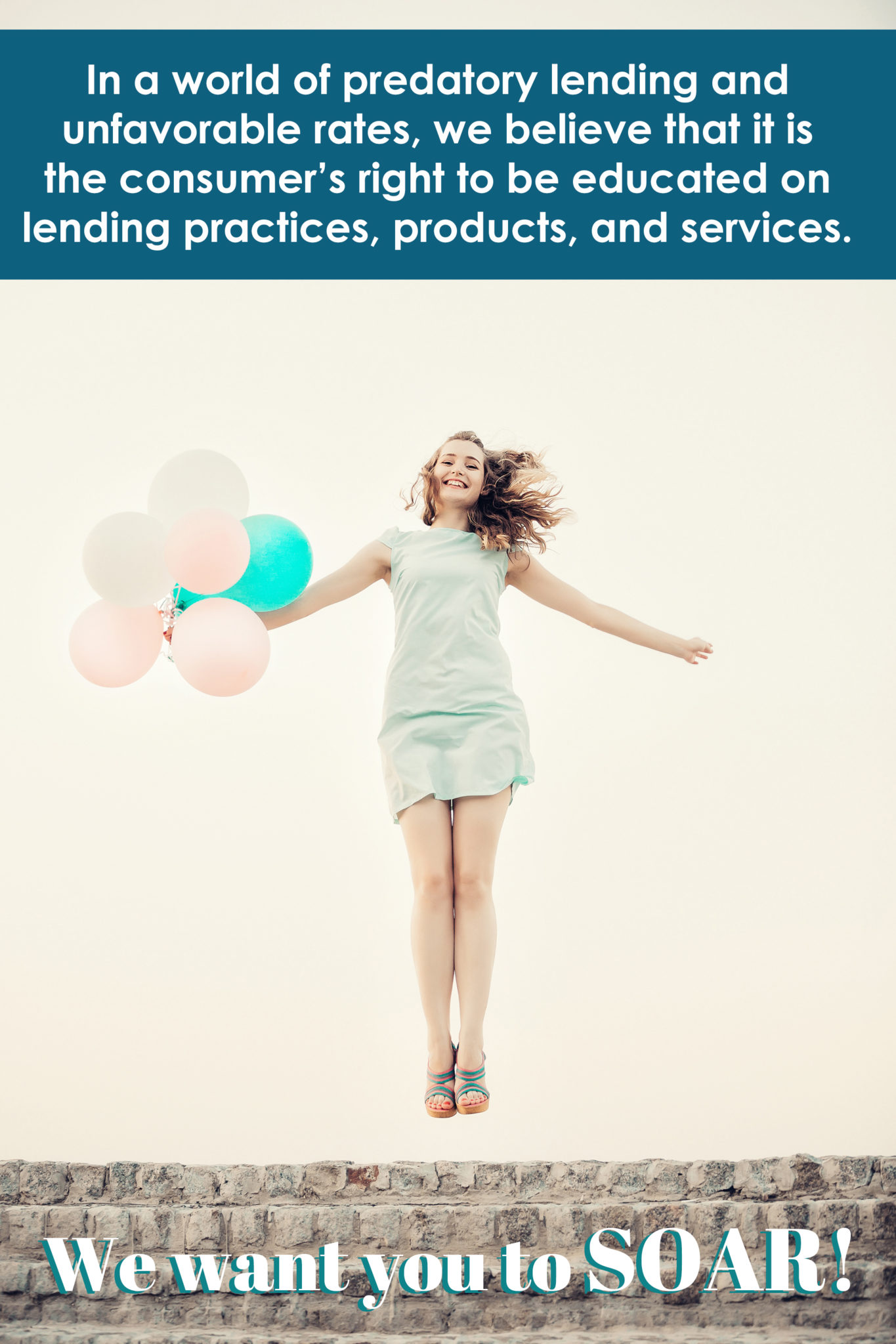 Young,Beautiful,Woman,With,Flying,Multicolored,Balloons,Jumping,Against,The