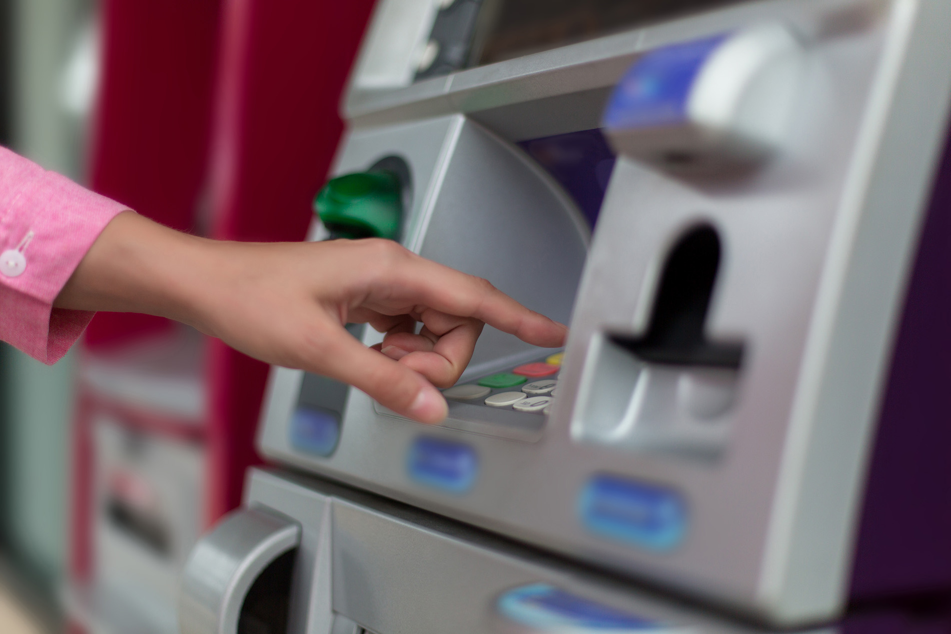 Card being inserted into an ATM